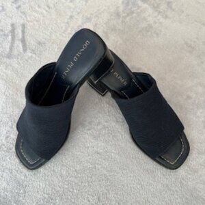 Donald Pliner Women's Stretch Fabric Mule Sandal Slip On Block Black  6.5